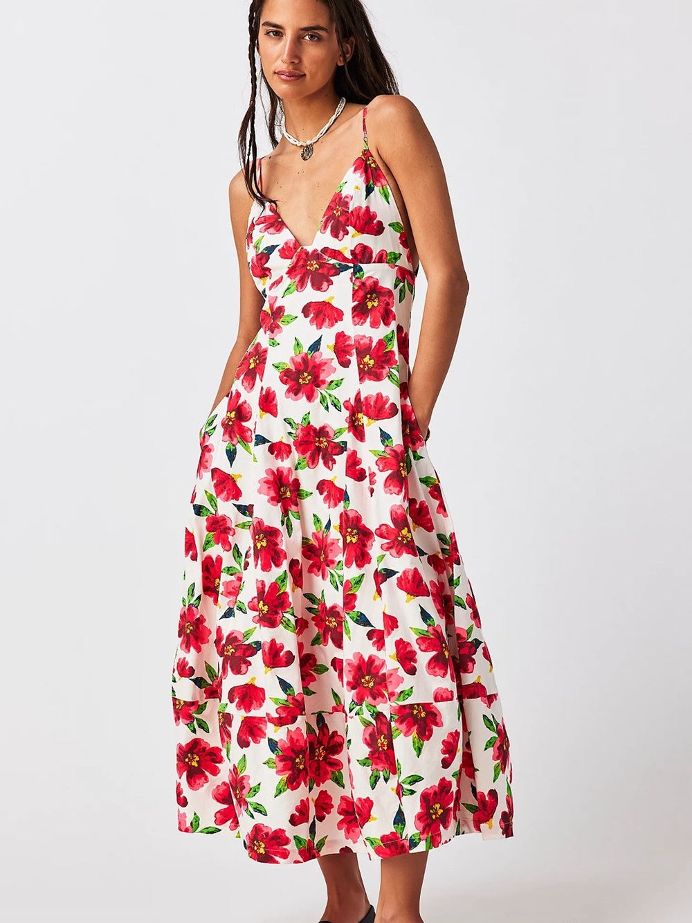 Free People Finer Things Floral Midi Dress L | Unworn Like New
